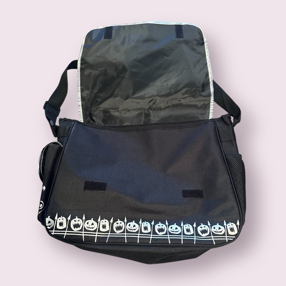 Disney The Nightmare Duo Black Crossbody Messenger Bag Metallic Silver Accents - Picture 5 of 13
